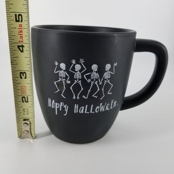 Rae Dunn Magenta Skeleton Skull Dancing Happy Halloween Mug Cup Coffee Tea Goth - Picture 8 of 10